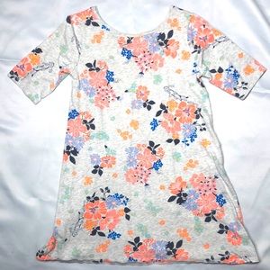 Old Navy Heather Gray/ Peach and Blue Floral Dress, Size Xl 14